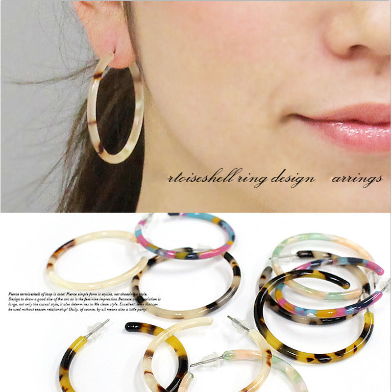 Style Trend Leopard Acetate Plate Fashion Simple Earrings