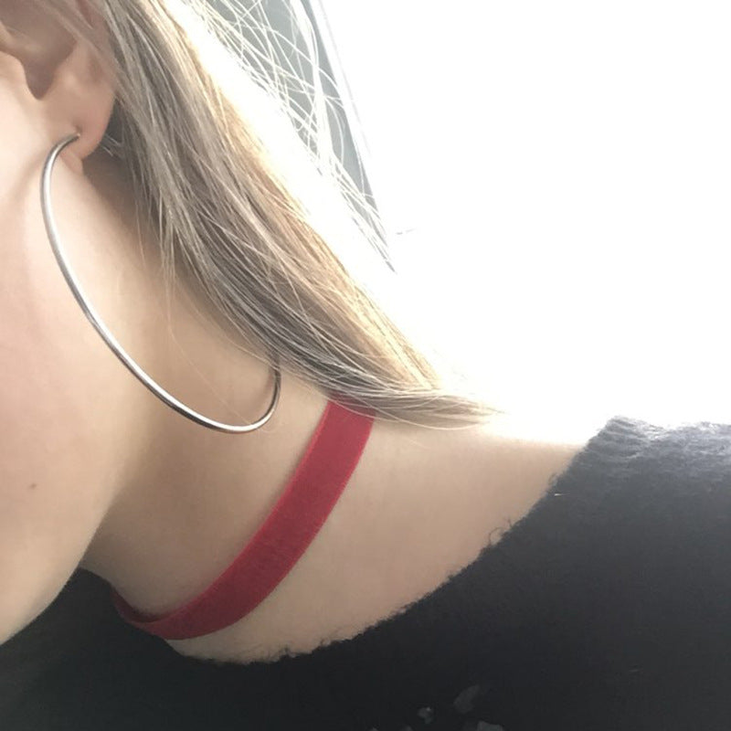 Exaggerated Big Circle Female Gold Sier Earrings