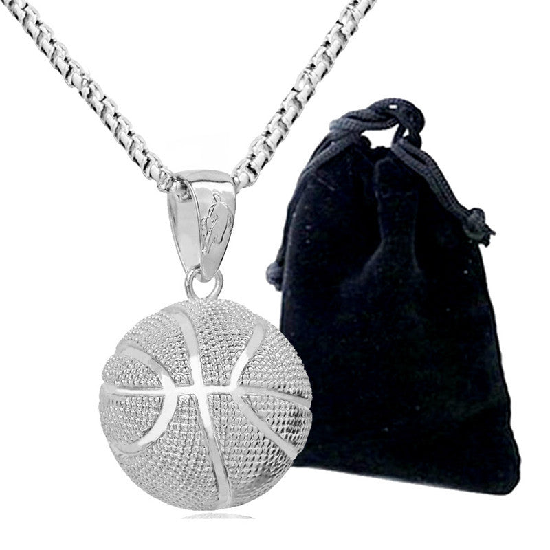 Men's Three-dimensional Basketball Sports Ball Trend Necklaces