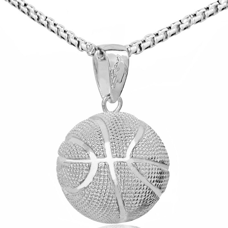 Men's Three-dimensional Basketball Sports Ball Trend Necklaces