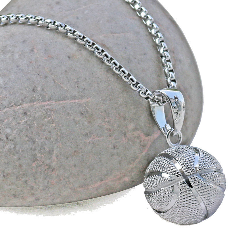 Men's Three-dimensional Basketball Sports Ball Trend Necklaces