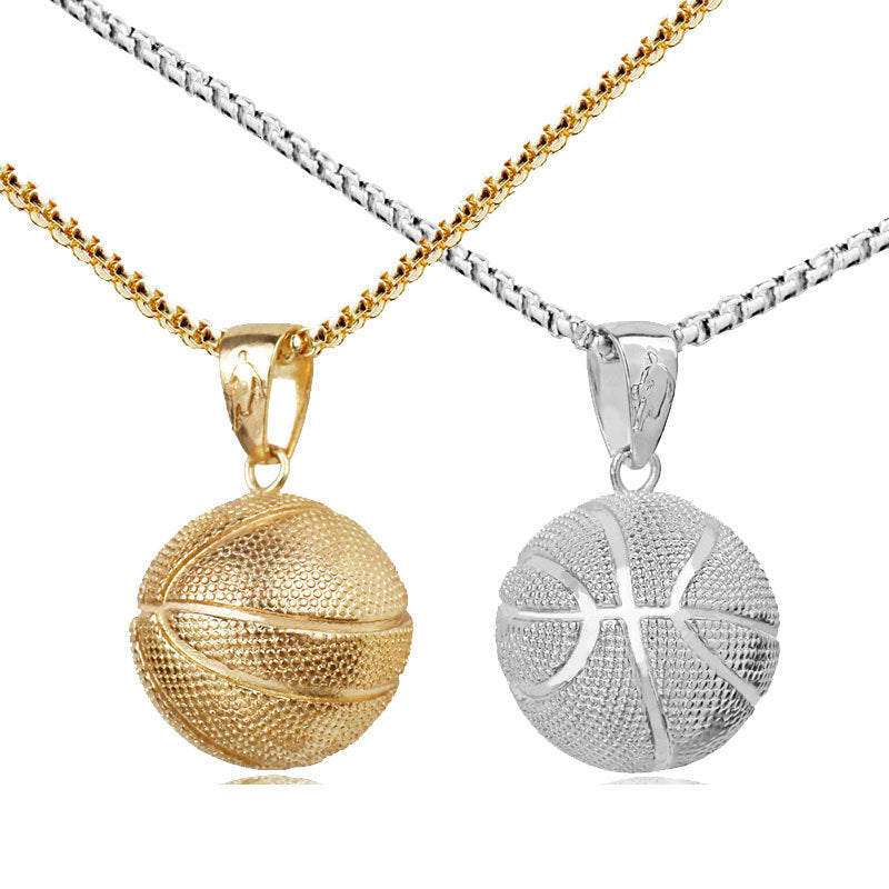 Men's Three-dimensional Basketball Sports Ball Trend Necklaces