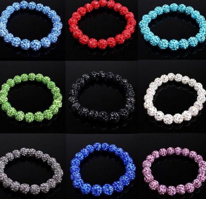 Polymer Clay Rhinestone Ball Filament Hip Bracelet