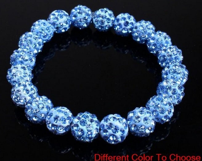 Polymer Clay Rhinestone Ball Filament Hip Bracelet