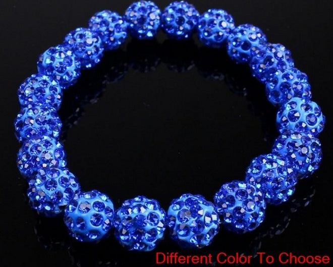 Polymer Clay Rhinestone Ball Filament Hip Bracelet
