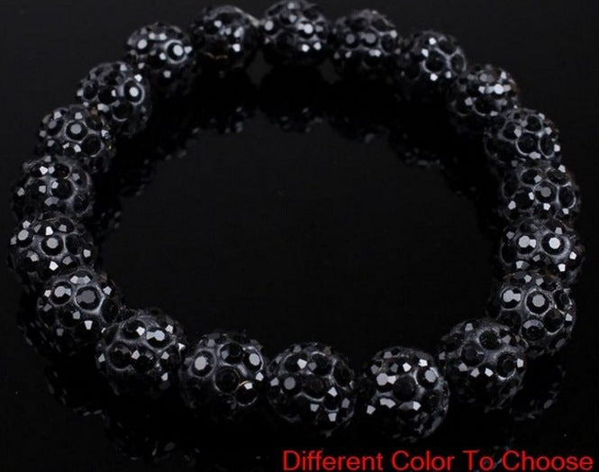 Polymer Clay Rhinestone Ball Filament Hip Bracelet