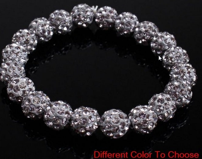 Polymer Clay Rhinestone Ball Filament Hip Bracelet