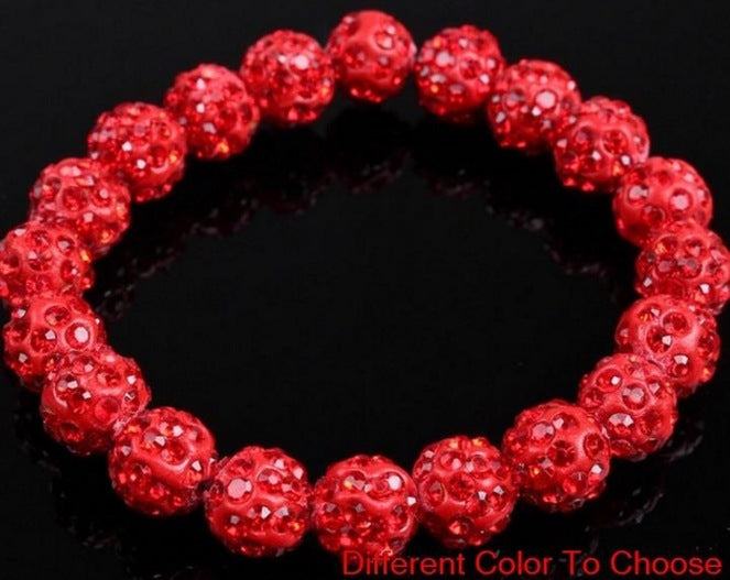 Polymer Clay Rhinestone Ball Filament Hip Bracelet