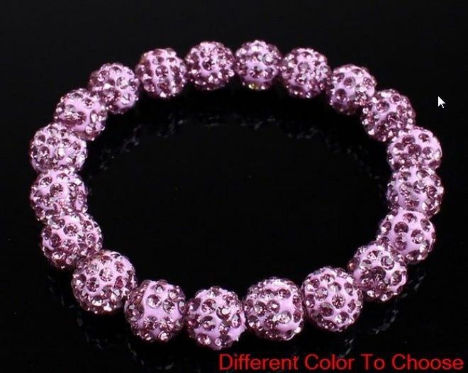 Polymer Clay Rhinestone Ball Filament Hip Bracelet