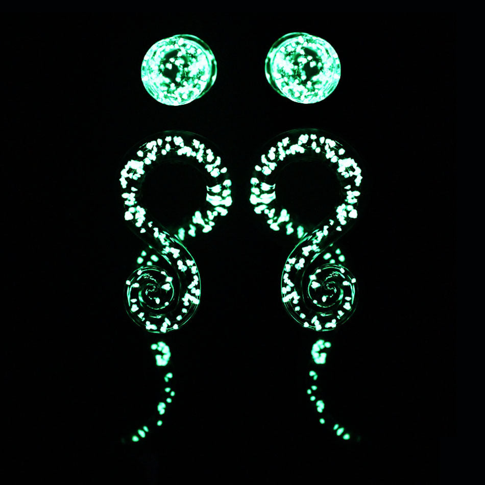 Glass Auricle Luminous Ear Amplifier Piercing Earrings