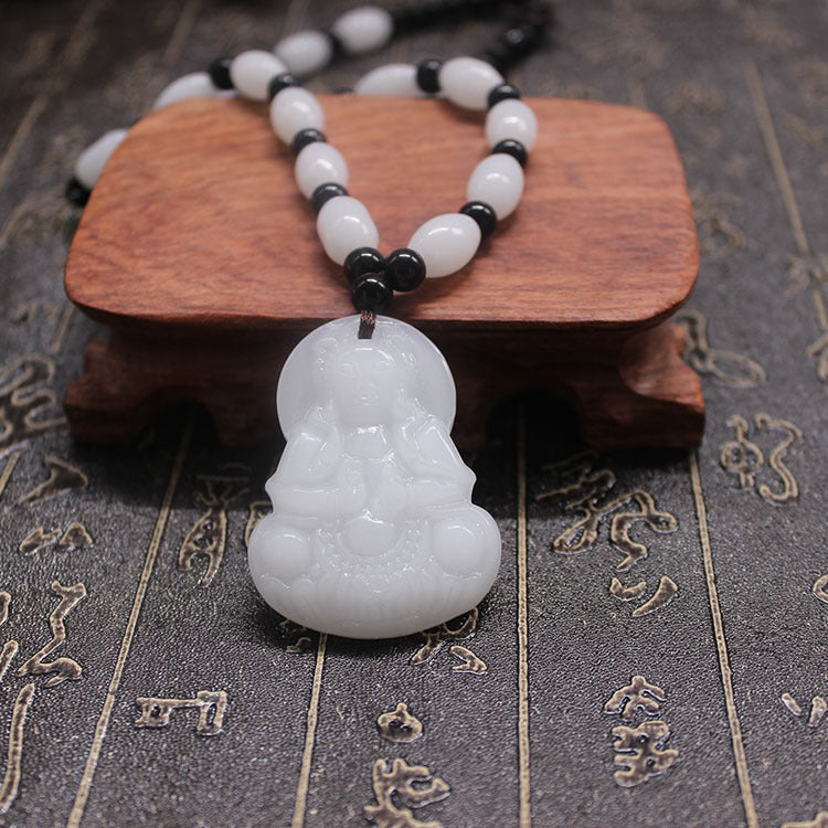 White Jade Goddess Buddha Stall Gift Pendants