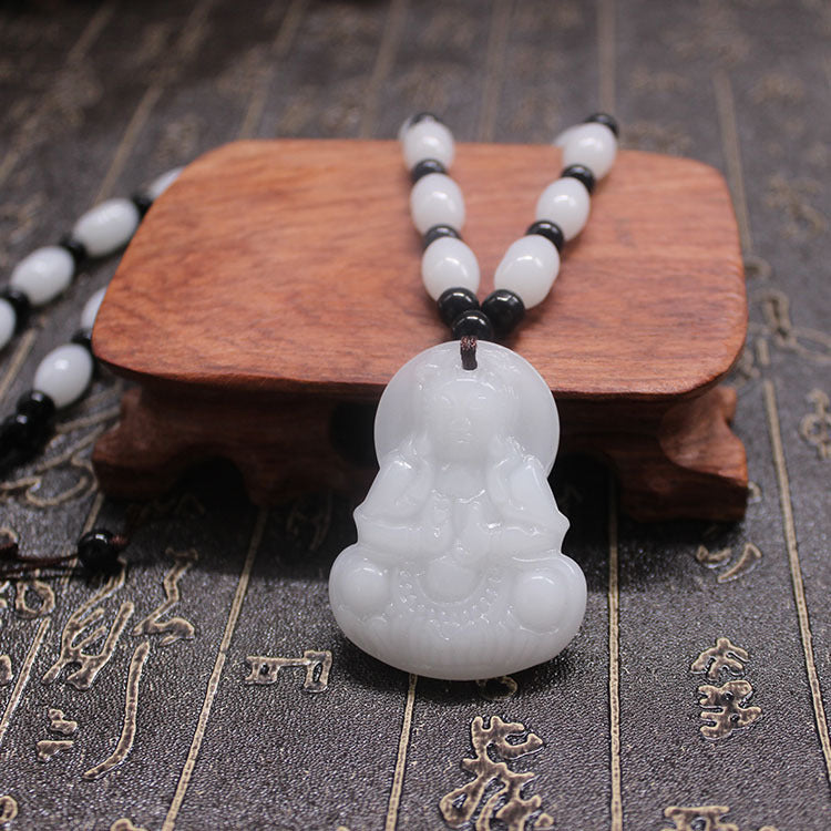 White Jade Goddess Buddha Stall Gift Pendants