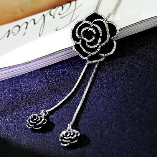 Women's Korean Rose Sweater Chain Long Retro Necklaces