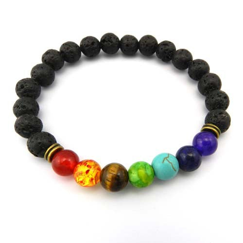 Spacer Blue Sand Black Frosted Beaded Bracelet