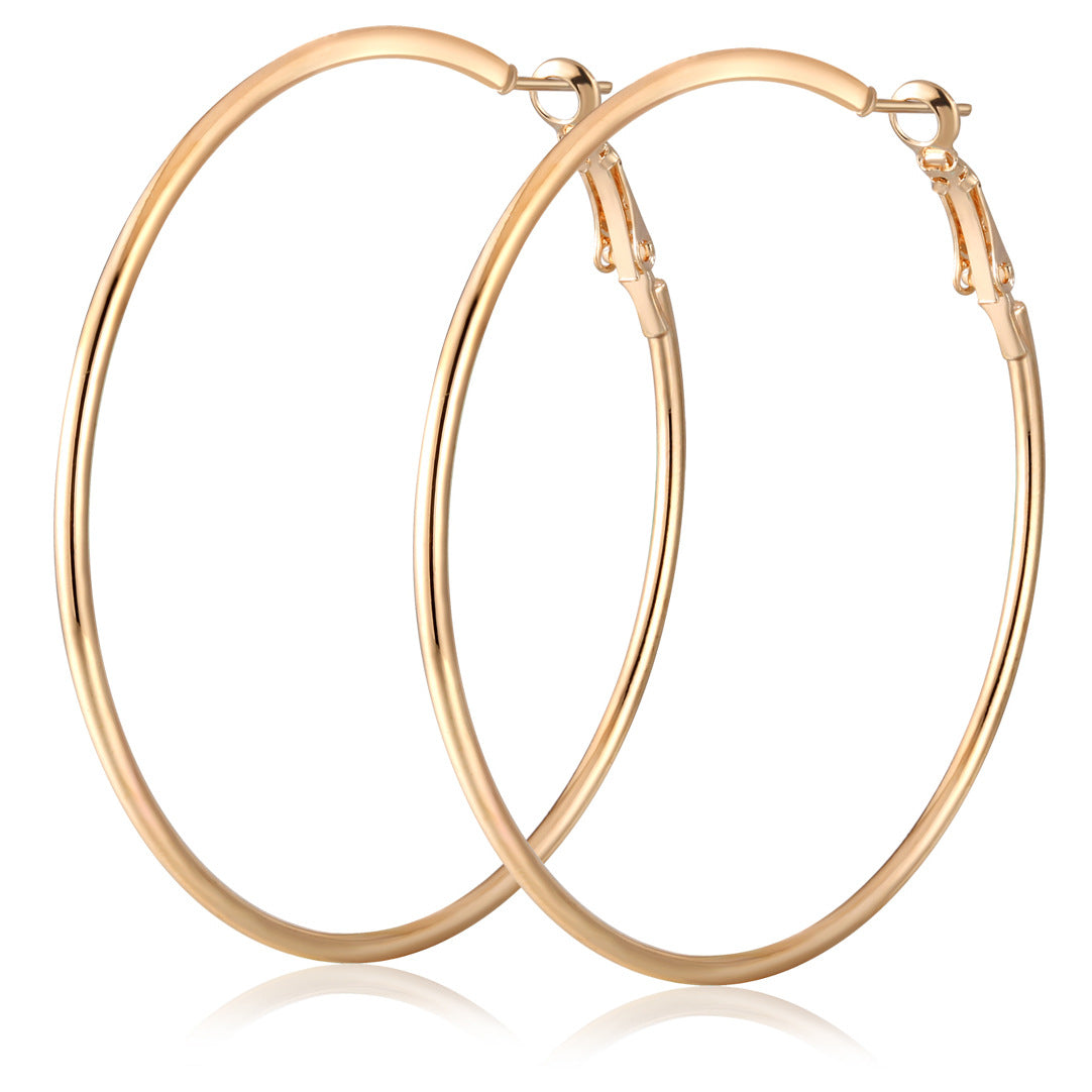 Exaggerated Big Circle Female Gold Sier Earrings