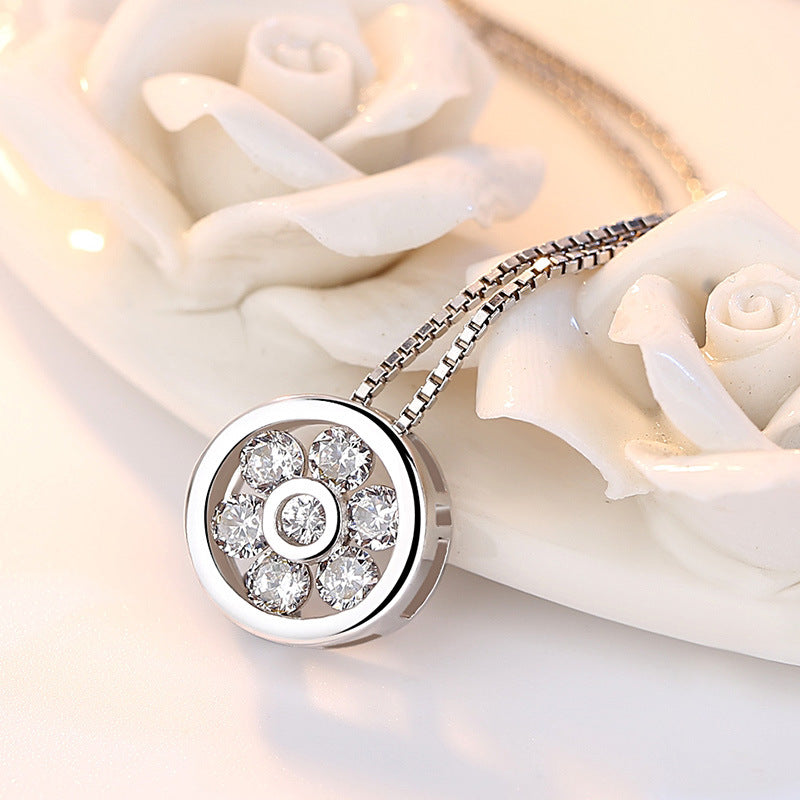 Round Heart Sier Female Korean Popular Pendants