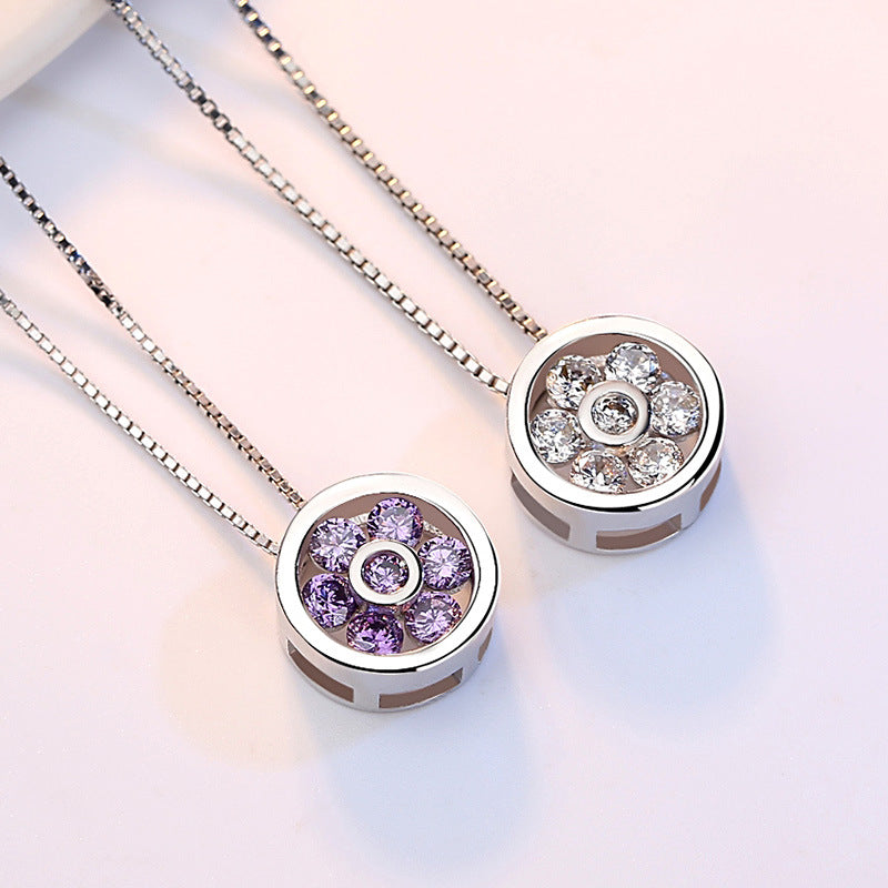 Round Heart Sier Female Korean Popular Pendants