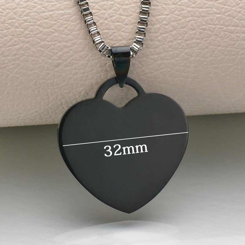 Steel Titanium Black Plated Dog Tag Mirror Card Can Pendants