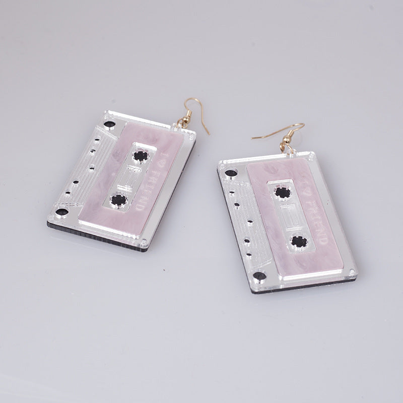 Trendy Female Temperament Stereo Tape Trend Simple Valentine's Earrings