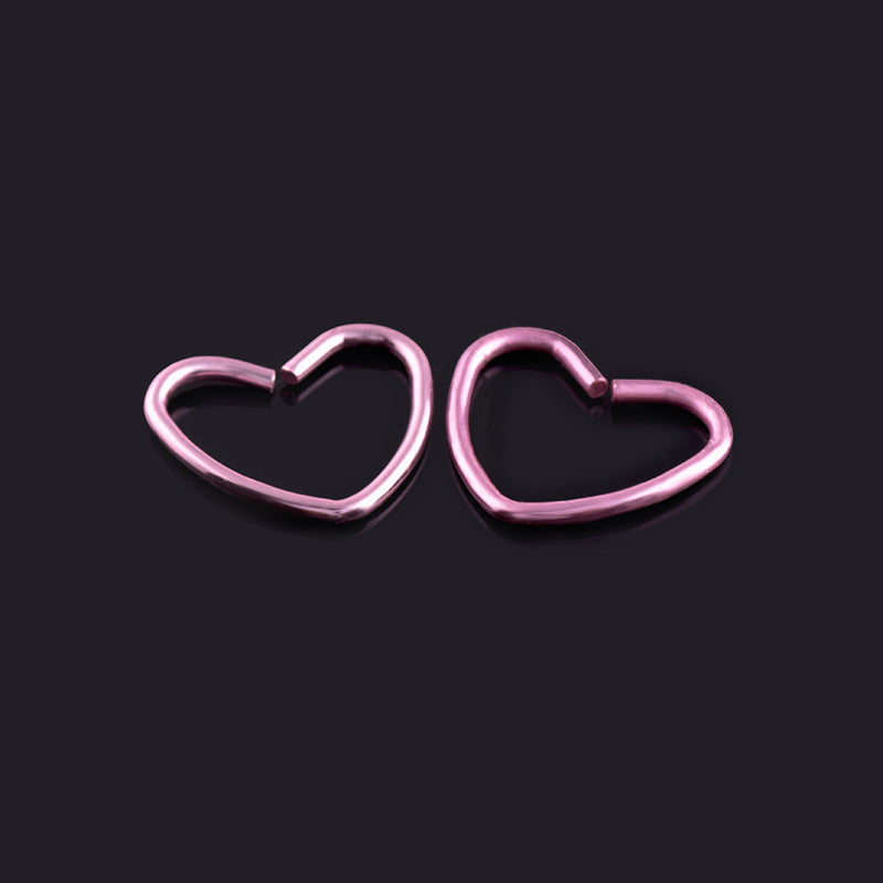 Electrophoresis Love Heart Nose Stainless Steel Boxed Heart-shaped Ear Bone Earrings
