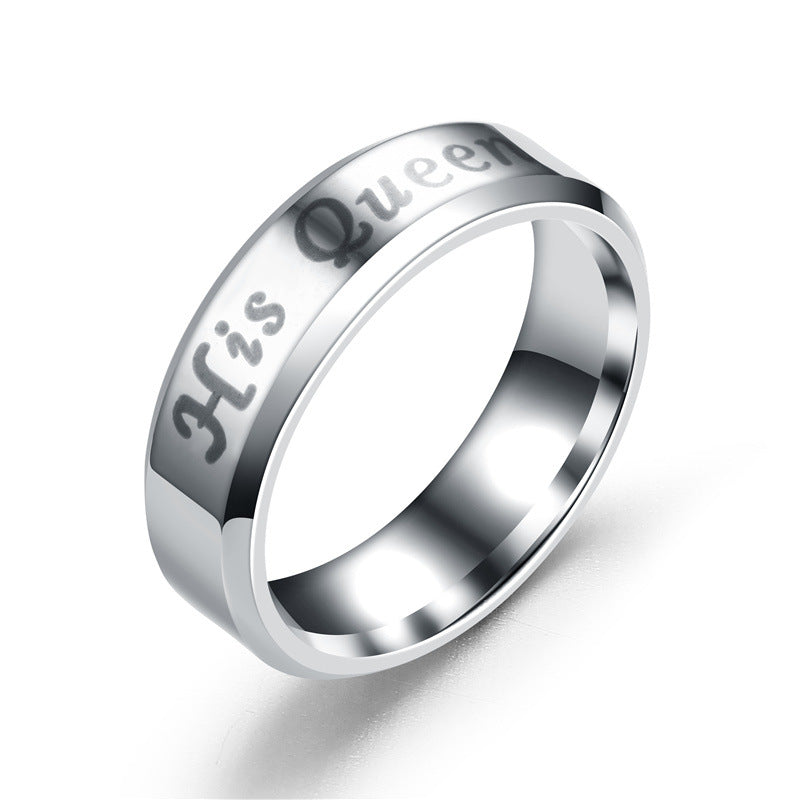 Classy Pretty Stainless Steel Couple Titanium Rings