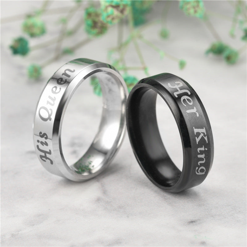 Classy Pretty Stainless Steel Couple Titanium Rings