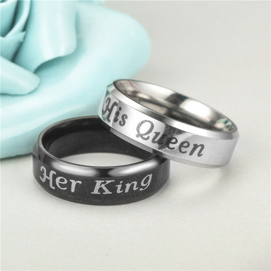 Classy Pretty Stainless Steel Couple Titanium Rings