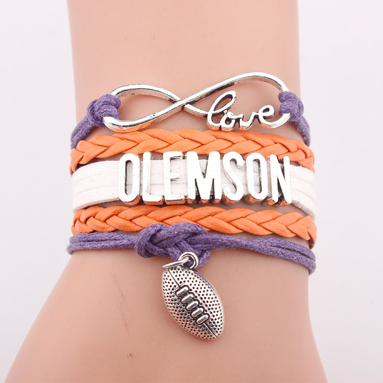 Women's & Men's Woven Leather String Rugby Personalized Letter Bracelet