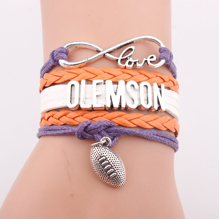 Women's & Men's Woven Leather String Rugby Personalized Letter Bracelet