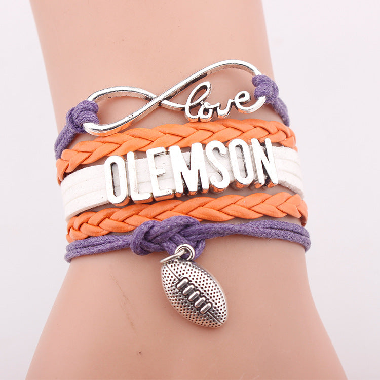 Women's & Men's Woven Leather String Rugby Personalized Letter Bracelet