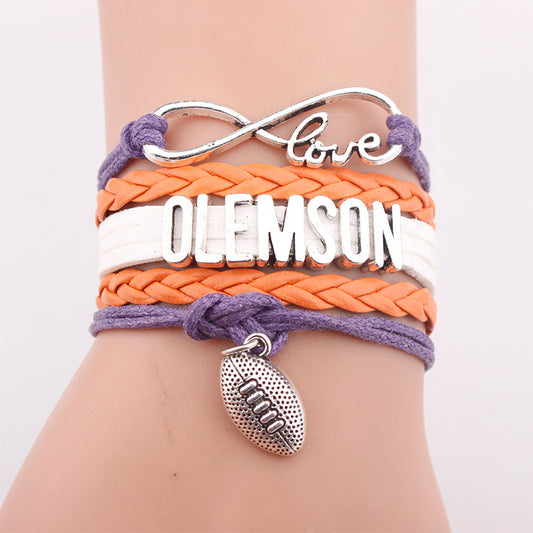 Women's & Men's Woven Leather String Rugby Personalized Letter Bracelet