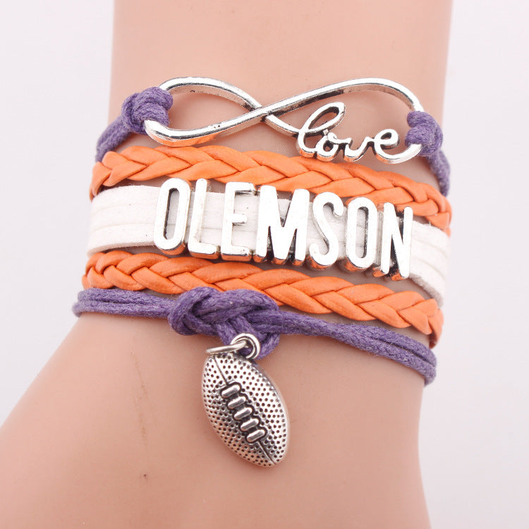 Women's & Men's Woven Leather String Rugby Personalized Letter Bracelet