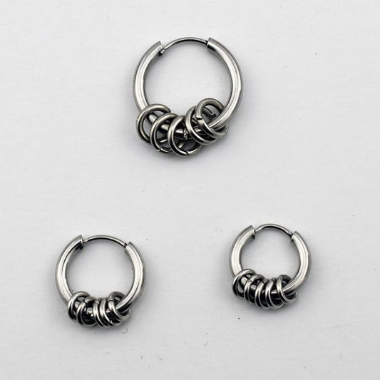 Women's & Men's Hipster Titanium Steel Round Korean Style Personality Simple Earrings