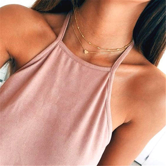 Women's Ornament Simple Trendy Street Shot Copper Peach Necklaces