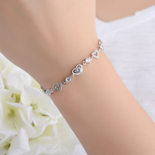 Heart Shaped Love Korean Style Diamond Double Bracelets