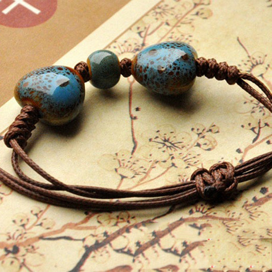 Ornament Woven Ceramic Kiln Baked Female Bracelets