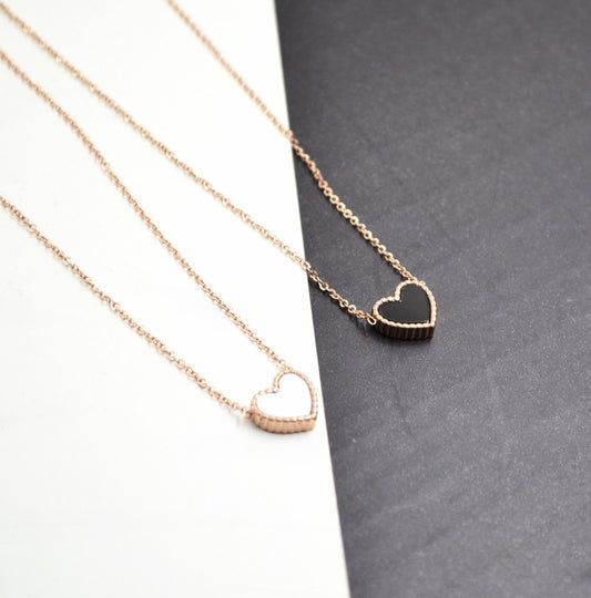 Love Female Red Black Face Rose Gold Simple Pendants