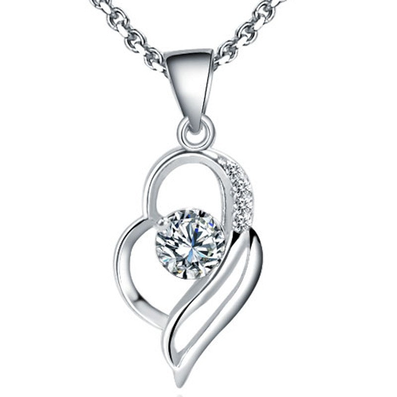 Women's Clavicle Heart-to-heart Printed Colorful Creative Chain Pendants