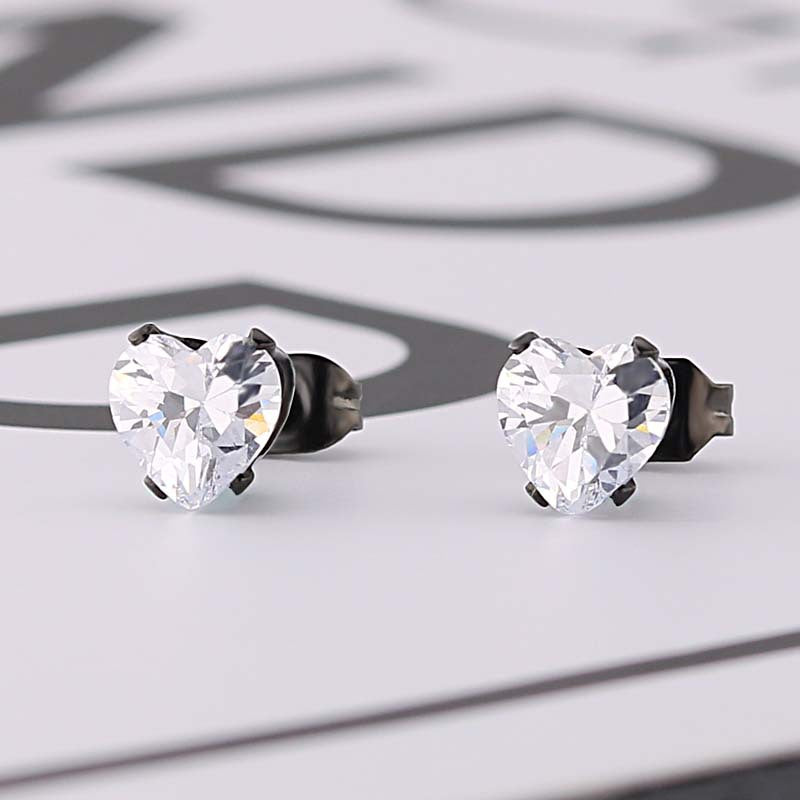 Steel Love Heart Simplicity Personality Fashion Female Color Ear Buckle