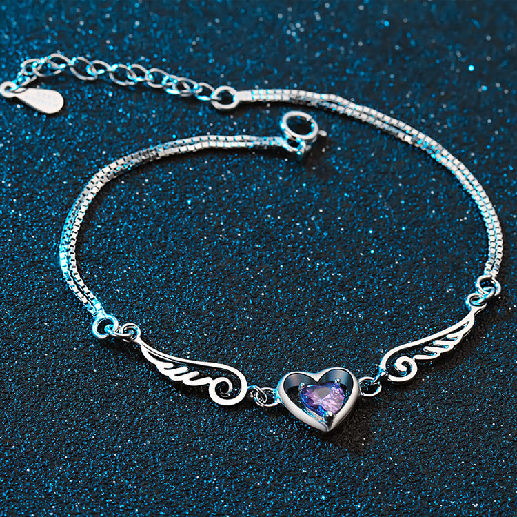 Sier Plated Angel Lovers Love Version Bracelet