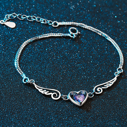 Sier Plated Angel Lovers Love Version Bracelet