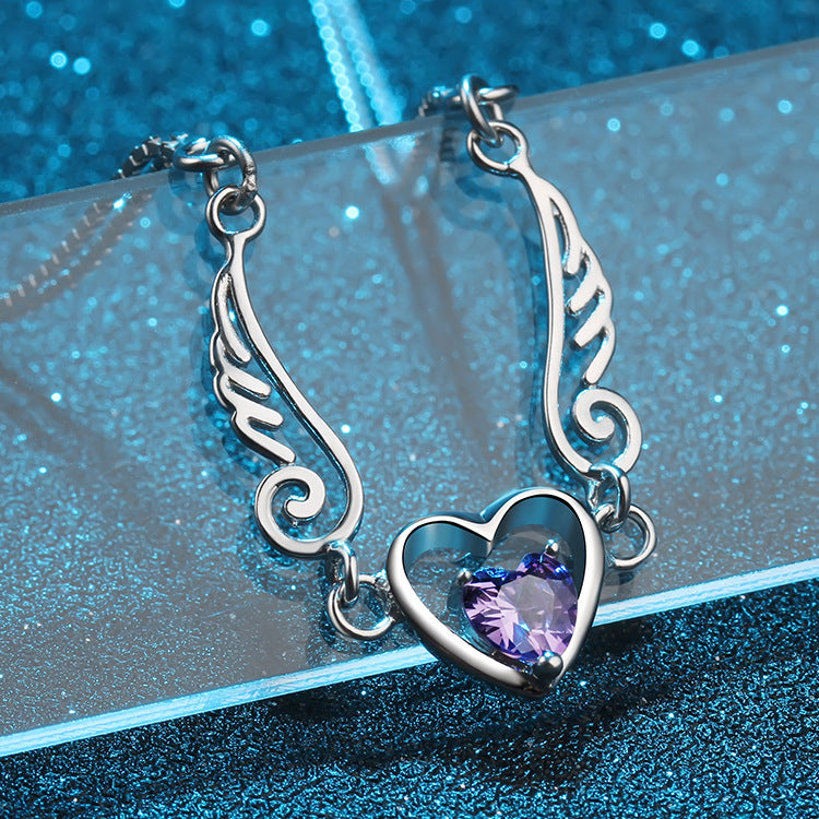 Sier Plated Angel Lovers Love Version Bracelet