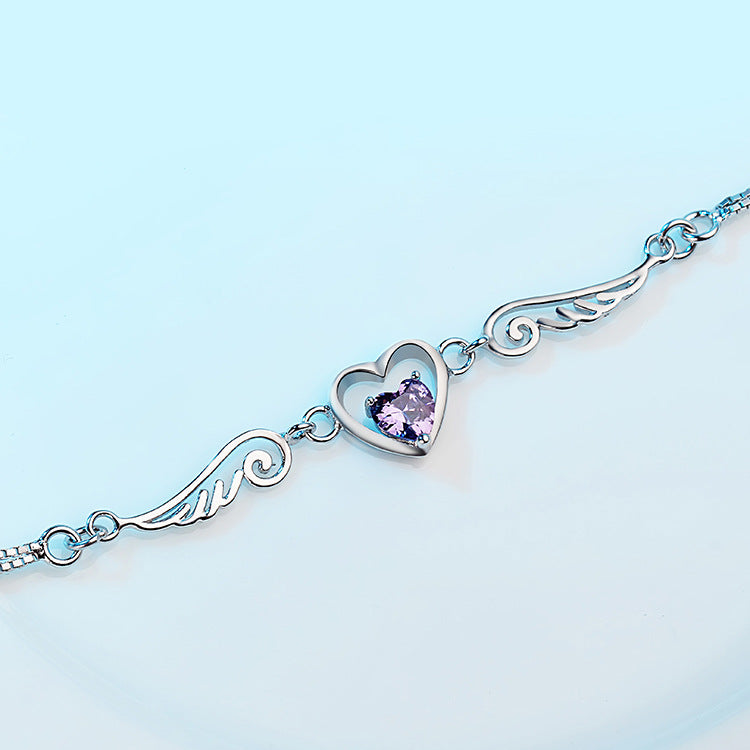 Sier Plated Angel Lovers Love Version Bracelet