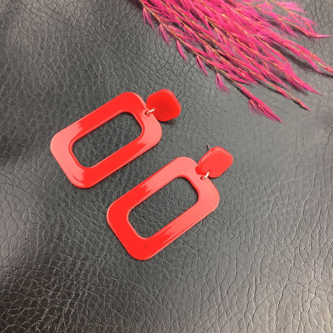 South Korea Popular Acetate Elegance Retro Simple Niche Geometry Rectangle Earrings