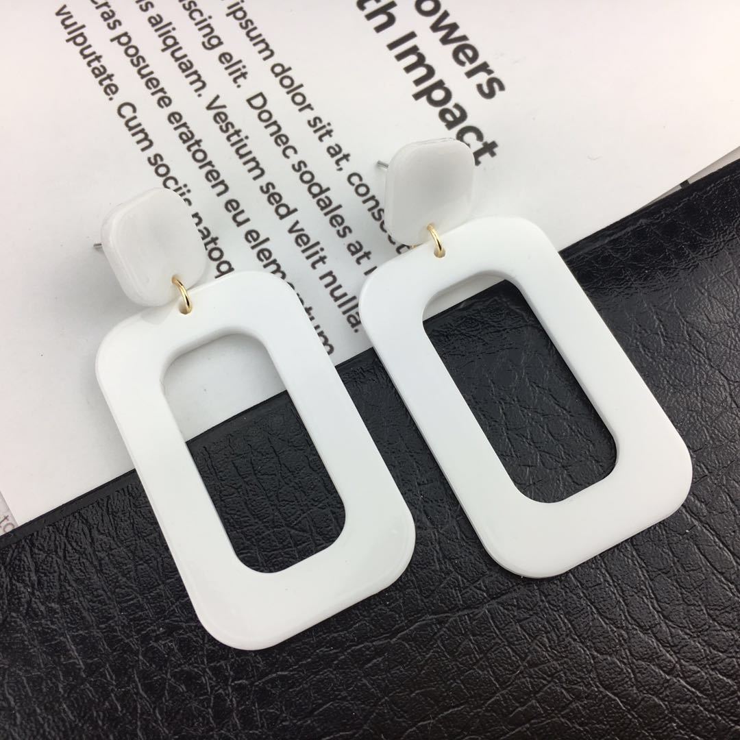 South Korea Popular Acetate Elegance Retro Simple Niche Geometry Rectangle Earrings
