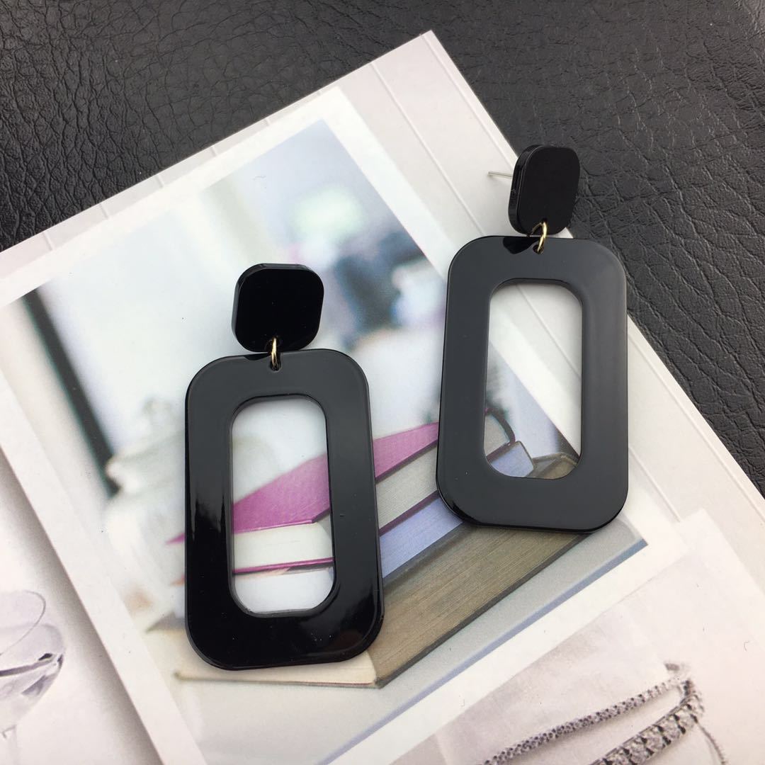 South Korea Popular Acetate Elegance Retro Simple Niche Geometry Rectangle Earrings