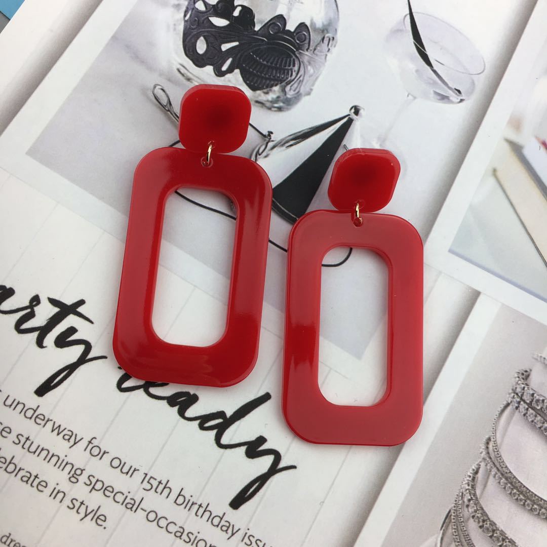 South Korea Popular Acetate Elegance Retro Simple Niche Geometry Rectangle Earrings