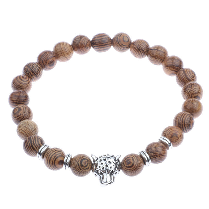Wood Grain Crown Beads String Graceful Bracelet