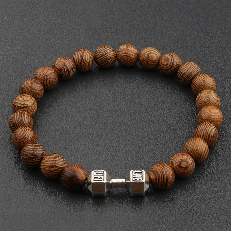 Wood Grain Crown Beads String Graceful Bracelet