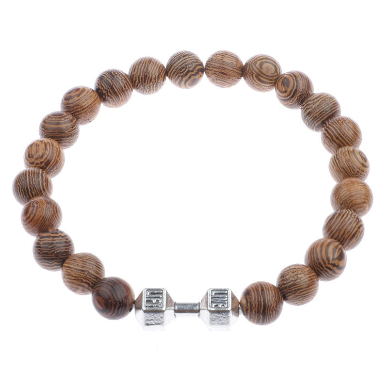 Wood Grain Crown Beads String Graceful Bracelet